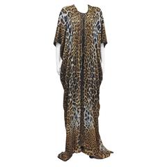 Tom Ford für Yves Saint Laurent Kaftan aus Seide mit Leopardenmuster:: ca. 2002