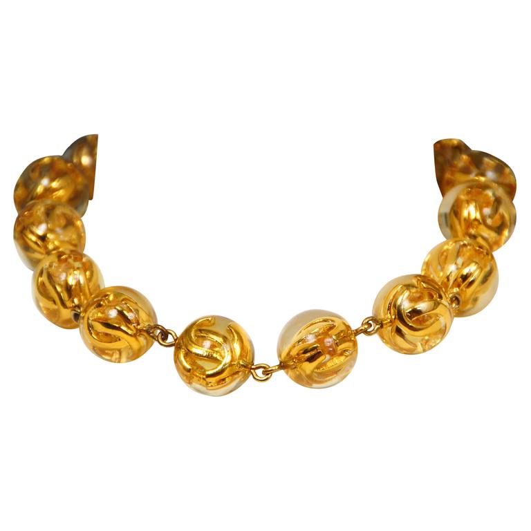Chanel Gold Bauble Choker For Sale