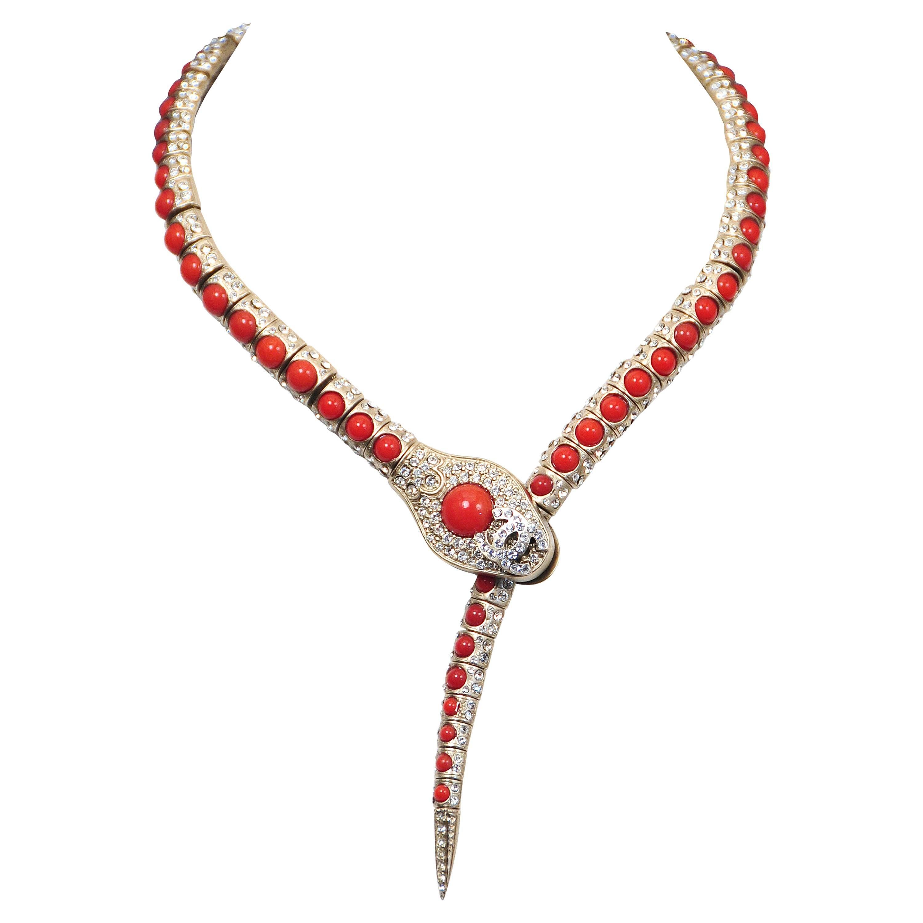 Chanel Jeweled Snake Necklace 