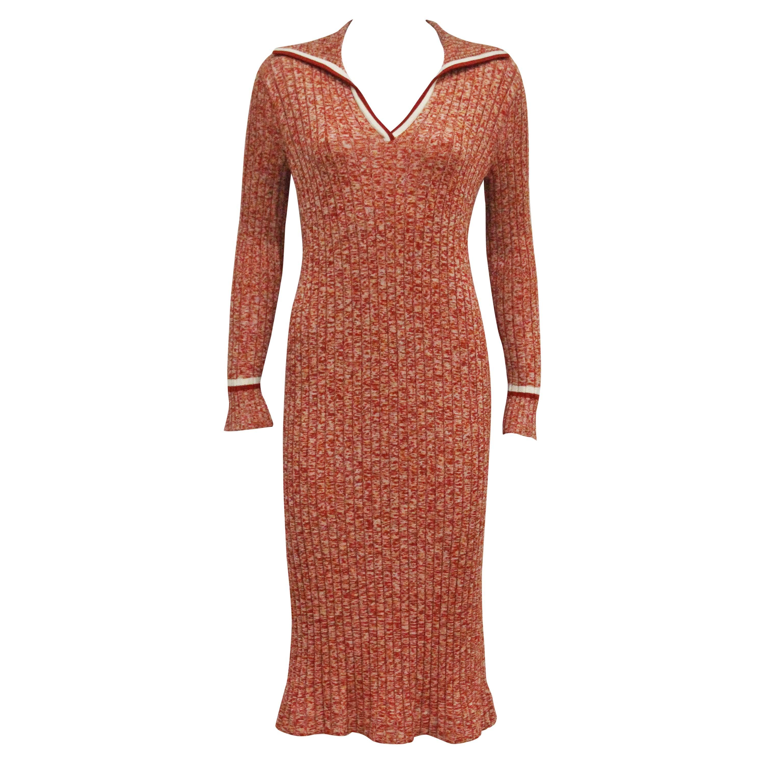Celine nautical style rib knit dress, c. 1970s