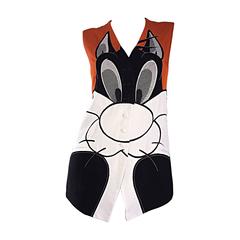 Rare Vintage Iceberg " Sylvester The Cat " Waistcoat Vest / Top Made in Italy