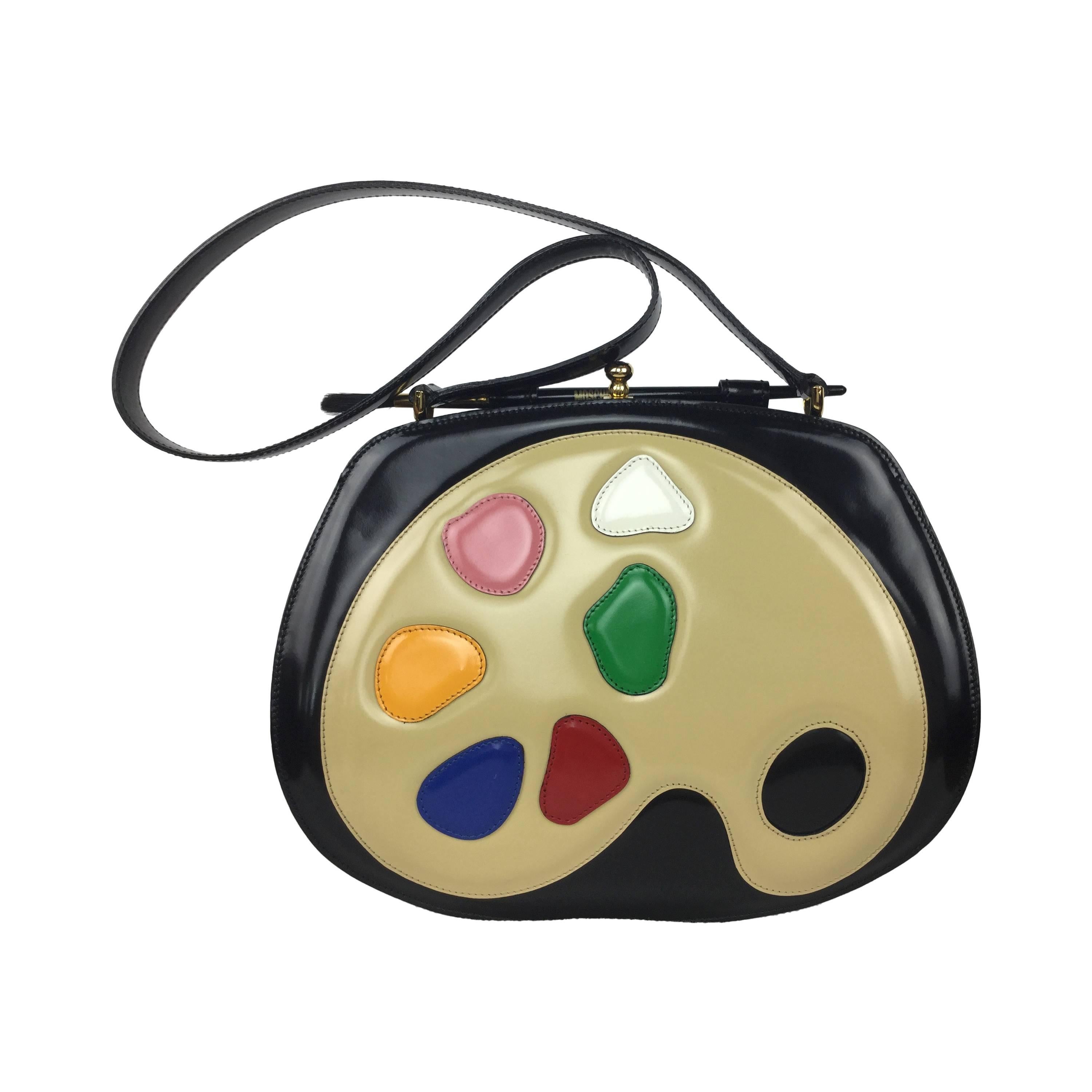 Rare Moschino Artist's Palette Handbag. 1990's.