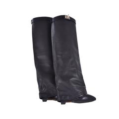 GIVENCHY SHARK LOCK TALL LEATHER BOOTS 2K JaneFinds