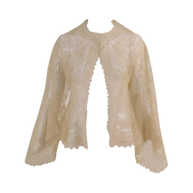 1900s Edwardian Irish lace redingote style jacket at 1stDibs
