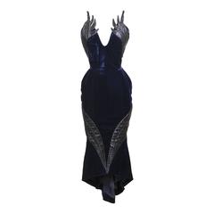 Thierry Mugler Velvet and Lamé Cocktail Dress 3