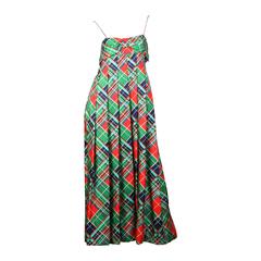 1970s Richilene Silk Plaid Dress