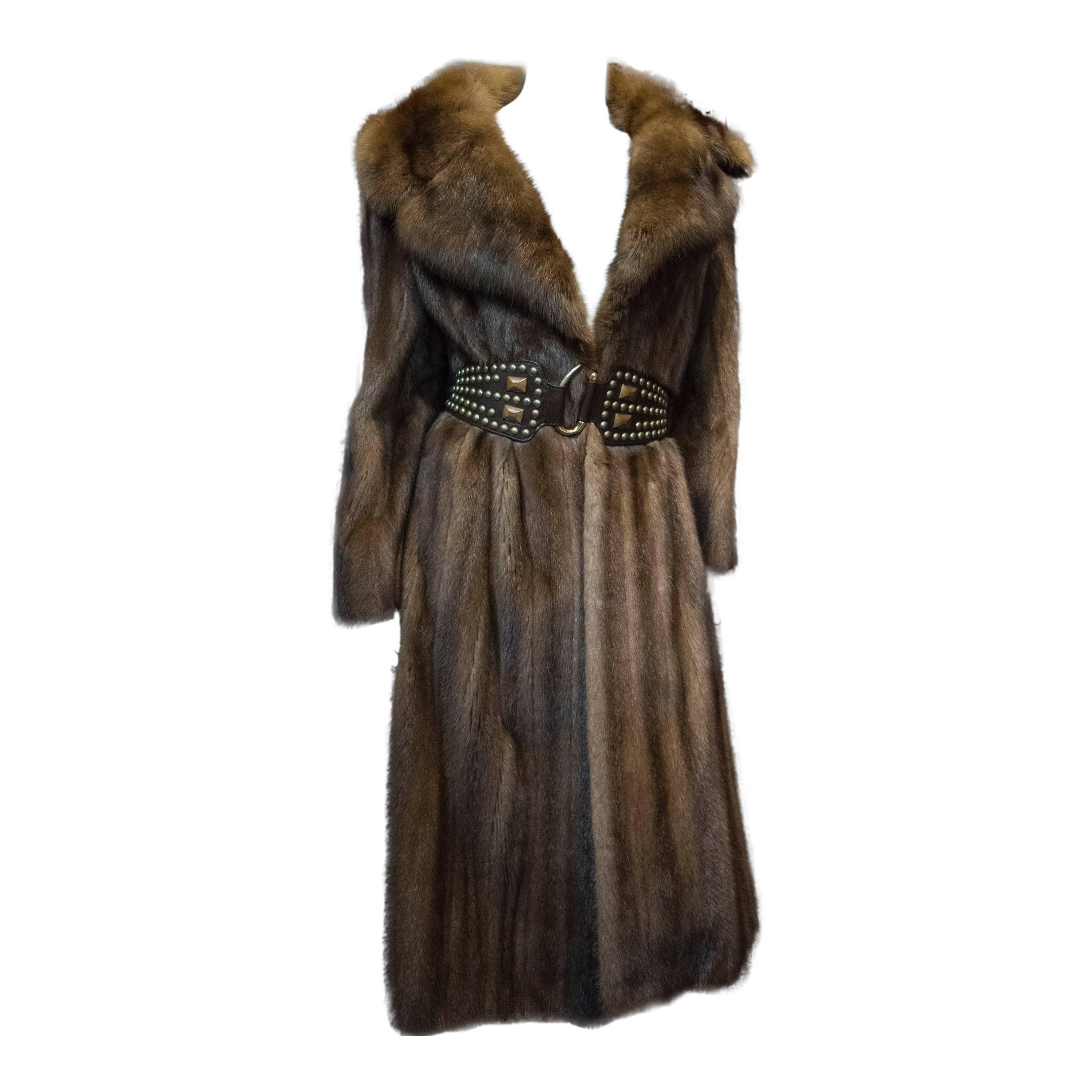 Mink and Sable Trimmed Fur Coat