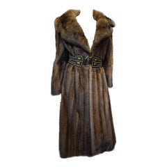 Retro Mink and Sable Trimmed Fur Coat