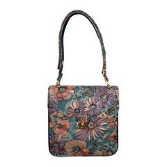 Incredible Vintage Bags by Varon Hand Painted Leather Flower Purse Handbag 12