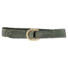 RALPH LAUREN Green M Braided Rope Double Engraved Hoop Belt