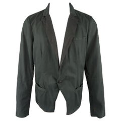NICE COLLECTIVE M Forest Green Cotton Blazer Jacket