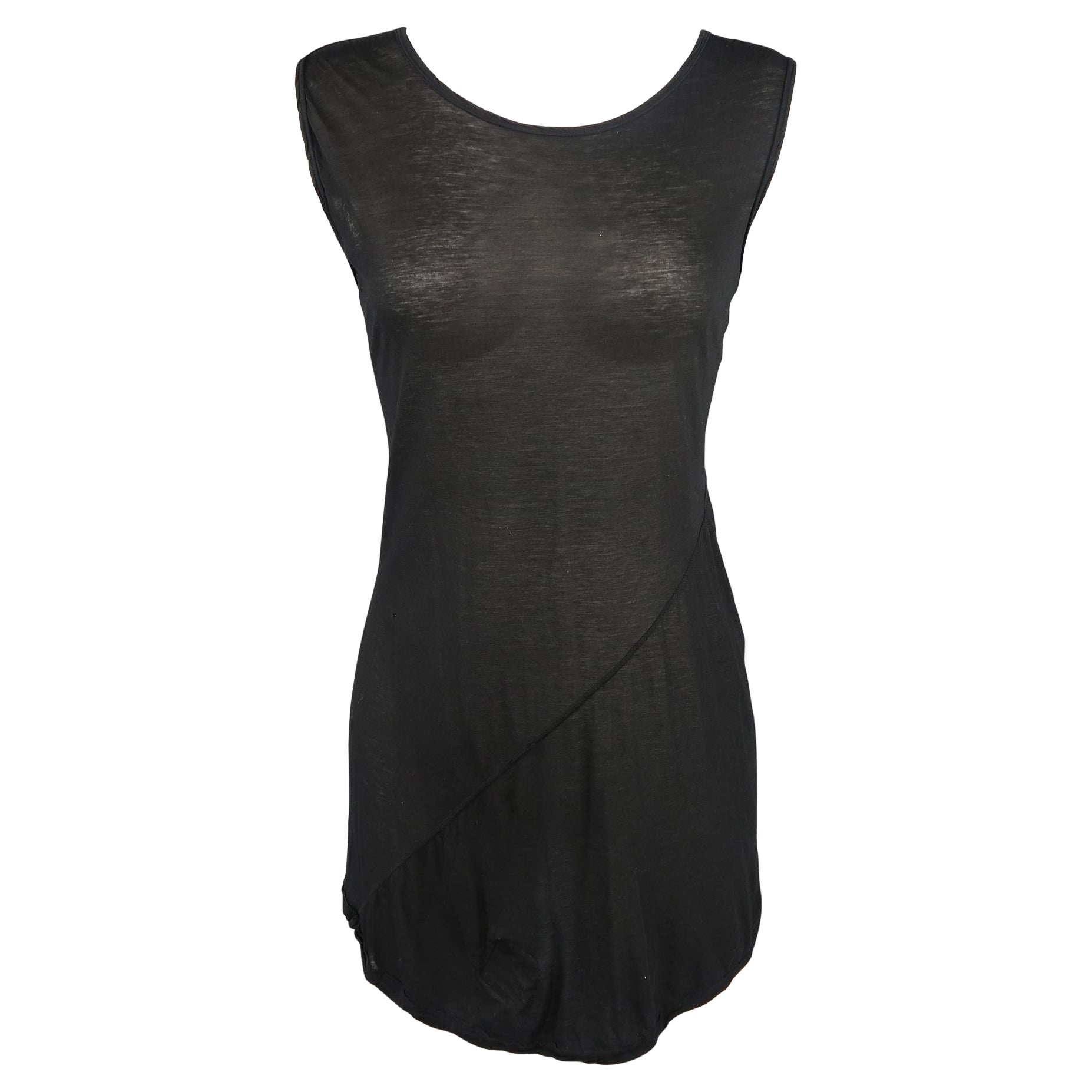 DRKSHDW by RICK OWENS Size M Black Viscose / Silk Burnout Tank