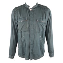 NICE COLLECTIVE XL Slate Contrast Stitch Cotton Jacket