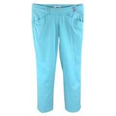 EMILIO PUCCI Size 6 Turquoise Cotton Straight Leg Casual Pants