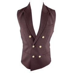 INITIAL Size XS Eggplant Solid Polyester Blend Vest