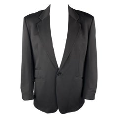 GENE MEYER 42 Regular Black Nylon Blend Notch Lapel Single Button Sport Coat