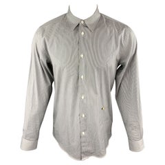 MARC JACOBS Size S Black & White Pinstripe Cotton Long Sleeve Shirt