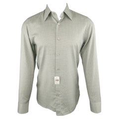  TOM FORD Size M Olive Plaid Cotton Long Sleeve Shirt