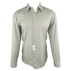 TOM FORD Taille M Chemise à manches longues en coton à carreaux olive