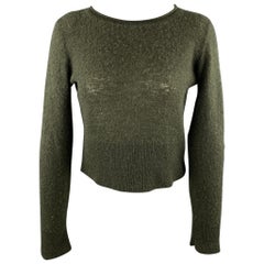 RALPH LAUREN COLLECTION Size 8 Olive Knitted Cashmere Pullover Sweater