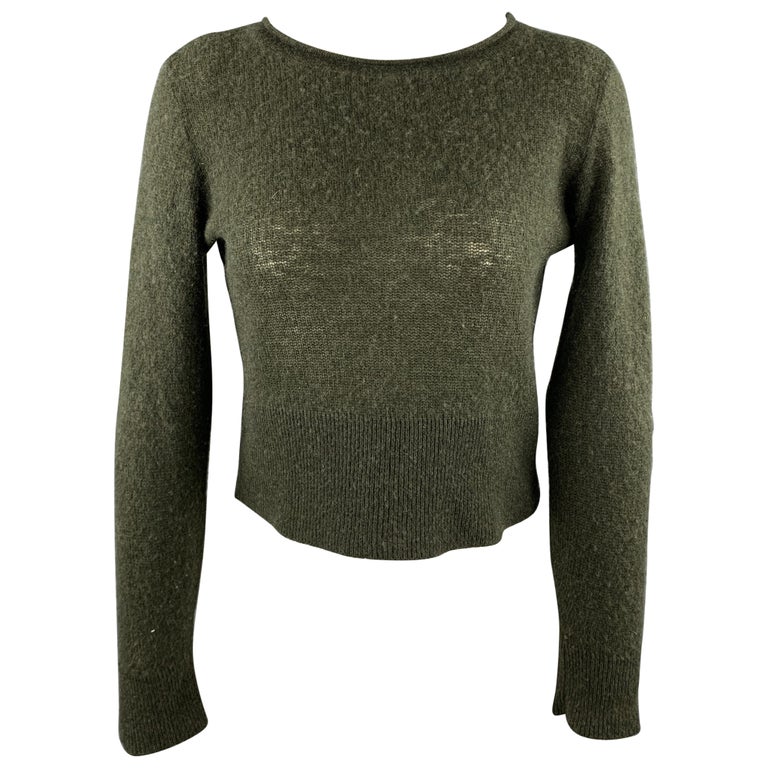 RALPH LAUREN COLLECTION Size 8 Olive Knitted Cashmere Pullover Sweater For  Sale at 1stDibs