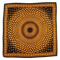 MISSONI Black & Orange Silk Spotted Print Scarf