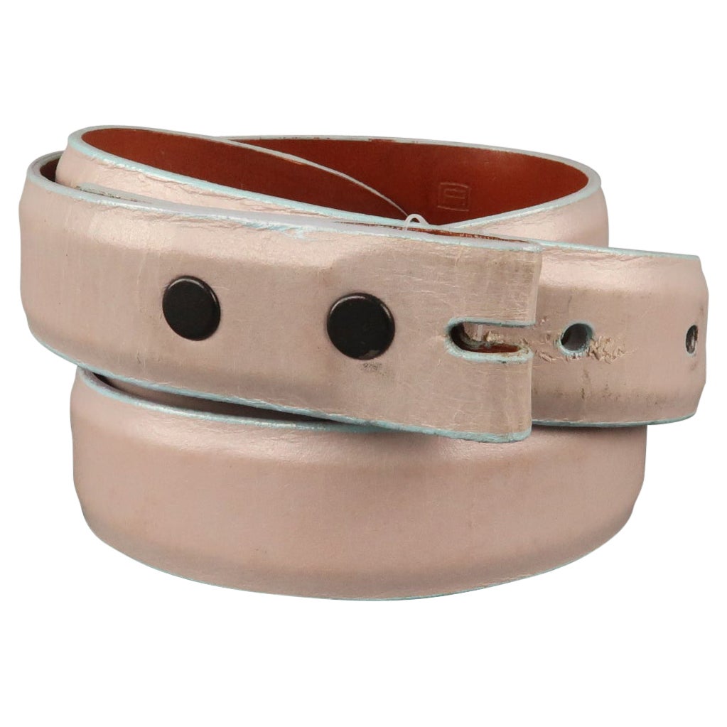 PAT AREIAS Size 34 Light Gray Leather Belt Strap