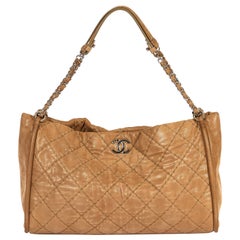 Chanel Glazed Nabuk Beige Shoulder Bag 