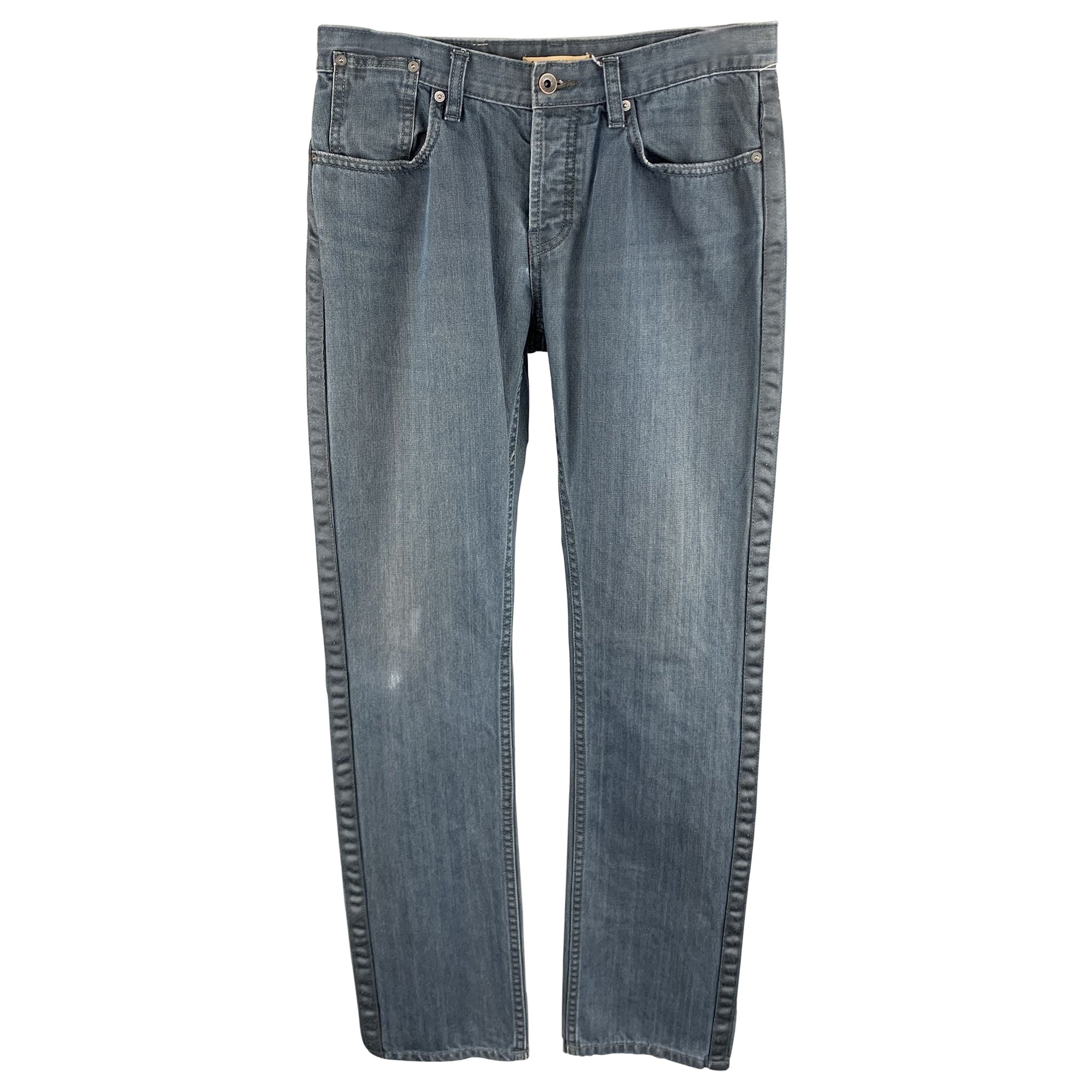 JOHN VARVATOS * U.S.A. Size 31 x 34 Solid Navy Cotton Jeans