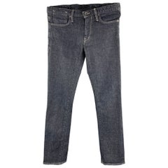 JOHN VARVATOS * U.S.A. Größe 33 Indigofarbene Fly Jeans aus Baumwolle mit Reißverschluss