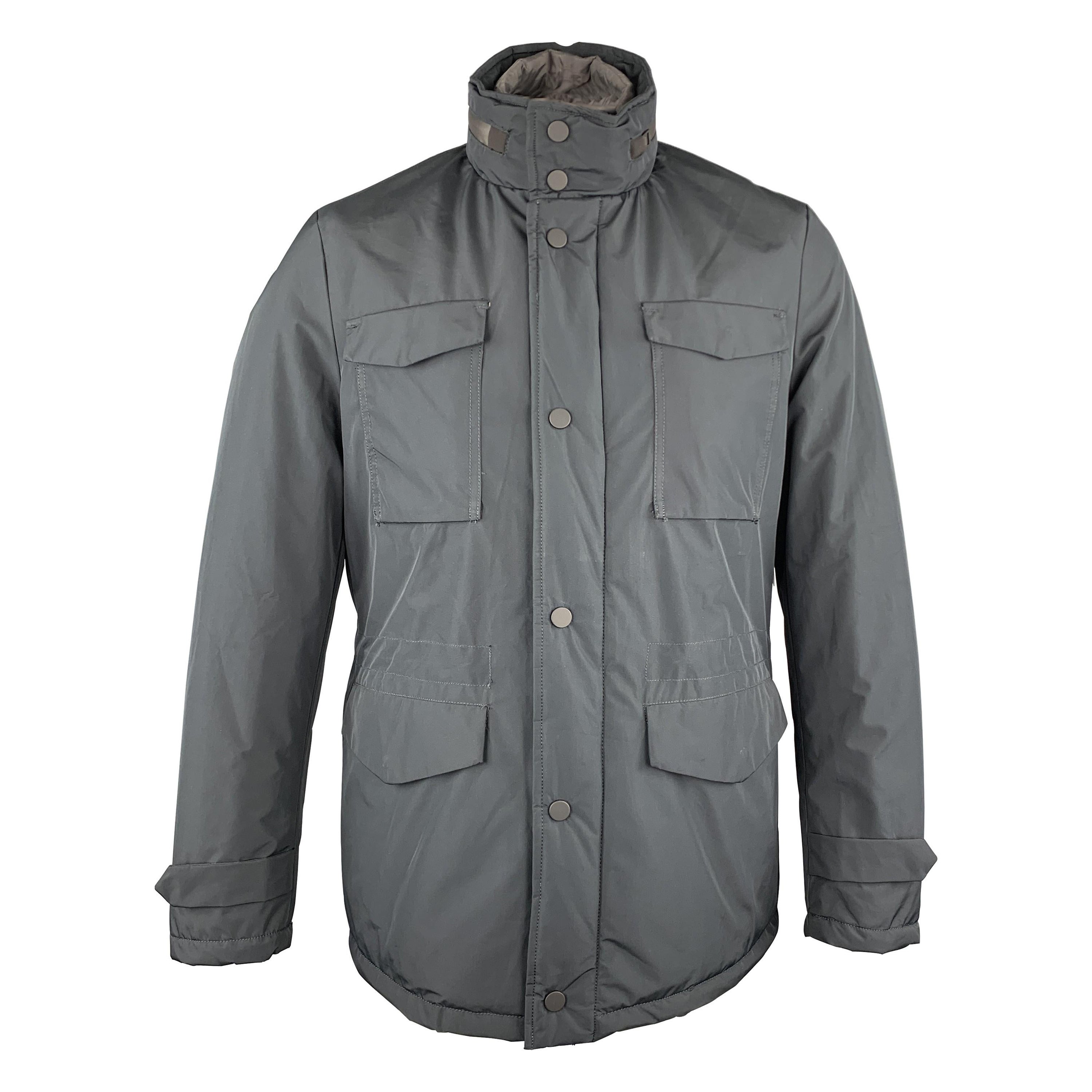 EREDI PISANO Size M Khaki Beige Padded Patch Pocket Winter Jacket