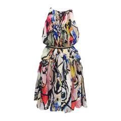 Chanel Abstract Marine Life Print Sleeveless Dress 