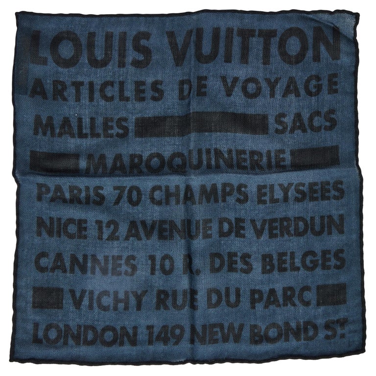 New Louis Vuitton Gray Cashmere Pocket Square Scarf For Sale at 1stDibs