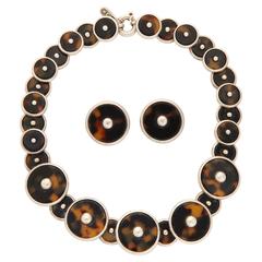 2001 Barry Kieselstein-Cord Silver Tortoise Necklace And Earclips