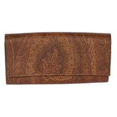 Etro Paisley Brown Wallet long