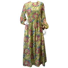 1960s Bonwit Teller Metallic Floral Evening Dress 7