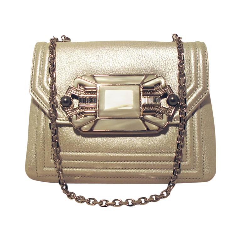Judith Leiber Shimmery Leather Embellished Evening Bag For Sale at 1stDibs