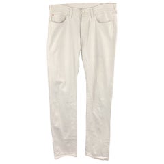 45rpm Size 32 x 36 Cream Solid Cotton Selvedge Denim Button Fly Jeans