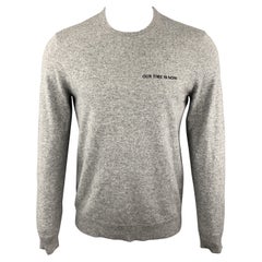 THEORY Size M Grey Heather Cashmere Crew-Neck Pullover Sweater