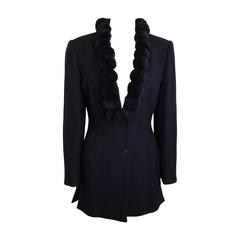 Alberta Ferretti Navy Pom Bouclé Jacket 11