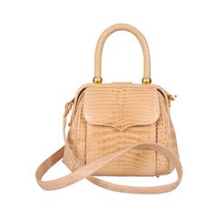 Lana Marks - Sac en alligator de couleur crème