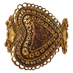 Christian Lacroix Jewelled Heart Baroque Bracelet Cuff