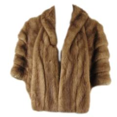 1960s Pastel Mink Shrug Stole Stunning Hollywood Glam 9