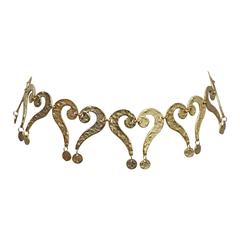 Moschino gold question mark/heart belt, c. 1990s 11