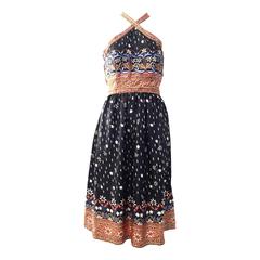 1970s Oscar De La Renta silk halter dress 11