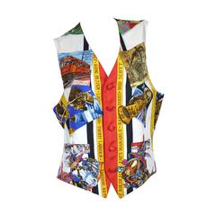 Hermès New Orleans Jazz Printed Silk Vest Size 50 4