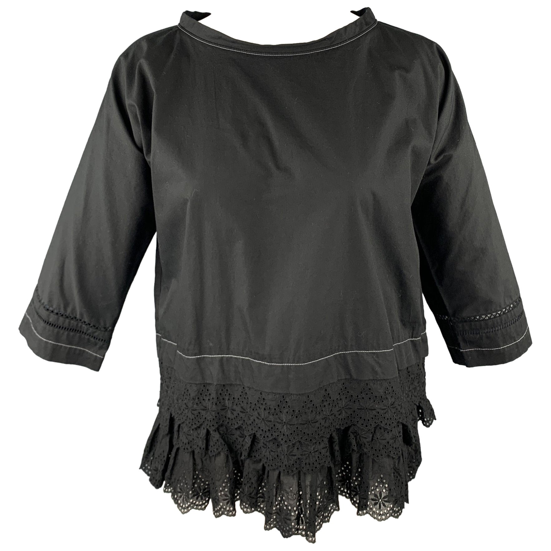 Comme Des Garcons Black Gathered Ribbon Top For Sale at 1stDibs