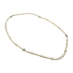 Chanel Pearl Crystal and Gold CC Long Draping Necklace
