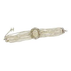 Chanel 15A Victorian Style Pearl and Rhinestone Choker Necklace