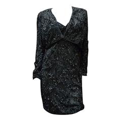 1980s Bob Mackie Black Beaded Two Piece Cocktail Dress and Bolero 12